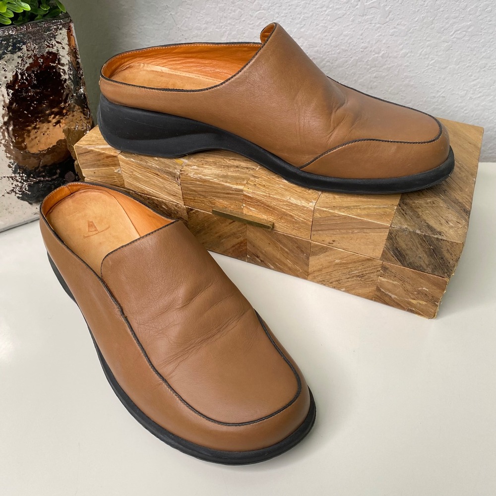 Murtosa Leather Mules Slip On Shoes‎ Comfort Casual Clogs Size 37 EU/6.5-7 US